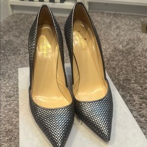 Kate Spade gunmetal grey Stiletto Heels with Textured Finish